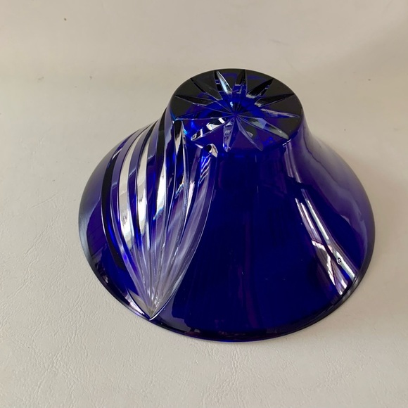 Vintage Schonborner Bleikrestall Cobalt Blue Cut Crystal Glass Bowl - Picture 8 of 14